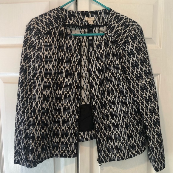 J Crew Jacquard Jacket -  cute pattern! - Picture 1 of 5